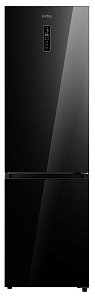 Чёрный холодильник 2 метра Korting KNFC 62029 GN