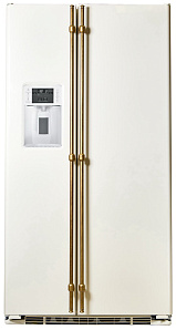 Узкий двухдверный холодильник Side-by-Side Iomabe ORE 24 CGHFBI бежевый