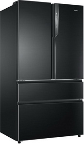 Черный стеклянный холодильник  Haier HB 25 FSNAAA RU black inox фото 4 фото 4