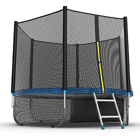 Детский батут для дачи с сеткой EVO FITNESS JUMP External + Lower net, 8ft (синий) + нижняя сеть