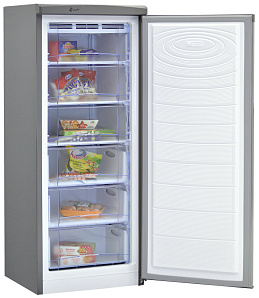 Маленький серебристый холодильник NordFrost DF 165 IAP серебристый металлик