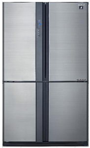 Широкий холодильник с нижней морозильной камерой Sharp SJEX93PSL