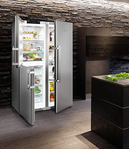 Холодильник с большой морозильной камерой на 5 ящиков Liebherr SBSes 8483 фото 2 фото 2