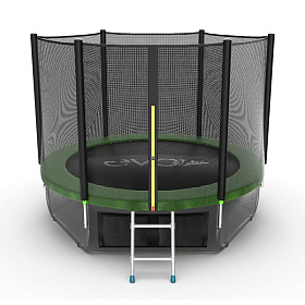 Каркасный батут EVO FITNESS JUMP External + Lower net, 8ft (зеленый) + нижняя сеть
