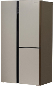 Холодильник с большой морозильной камерой Hyundai CS6073FV шампань
