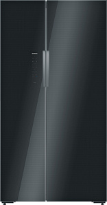 Двухстворчатый чёрный холодильник Siemens KA92NLB35R