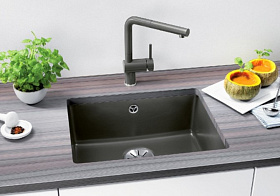 Мойка для кухни под столешницу Blanco SUBLINE 500-U керамика отводная арматура InFino®