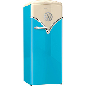 Холодильник голубого цвета в ретро стиле Gorenje OBRB 153 BL