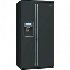 Узкий двухдверный холодильник Side-by-Side Smeg SBS 8003 AO