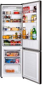 Узкий двухкамерный холодильник Maunfeld MFF176SFSB