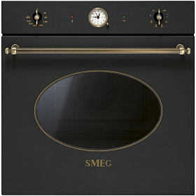 Черный электрический духовой шкаф Smeg SFP805AO Coloniale