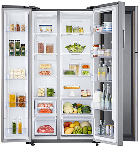 Отдельностоящий двухдверный холодильник Samsung RH 62 K 60177 P
