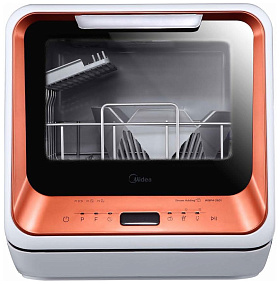 Малогабаритная настольная посудомоечная машина Midea MCFD 42900 OR MINI оранжевая