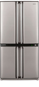 Серебристый холодильник Sharp SJ-F 95 STSL