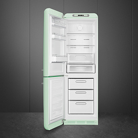 Двухкамерный зелёный холодильник Smeg FAB32LPG3 фото 2 фото 2