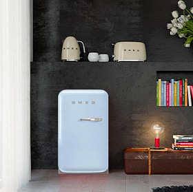 Маленький холодильник для офиса без морозильной камера Smeg FAB5LPB5 фото 3 фото 3