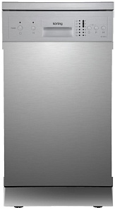 Отдельностоящая серебристая посудомоечная машина 45 см Korting KDF 45240 S