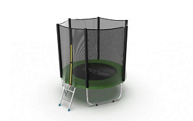Детский батут для дачи с сеткой EVO FITNESS Jump External, диаметр 6ft (зеленый) фото 3 фото 3