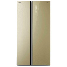 Широкий бежевый холодильник Midea MRS518SNGBE