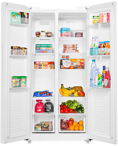 Узкий двухдверный холодильник Side-by-Side Maunfeld MFF177NFWE