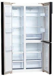 Тихий холодильник с no frost Hyundai CS5073FV шампань стекло фото 4 фото 4