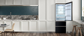 Двухкамерный холодильник шириной 70 см Haier A3FE 742 CGBJRU черное стекло фото 4 фото 4