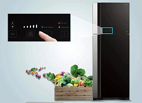Чёрный холодильник HITACHI R-VG 662 PU7 GBK фото 3 фото 3