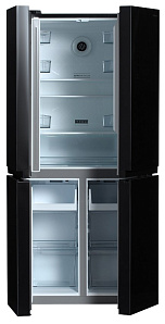 Холодильник с 4 ящиками в морозильной камере Hyundai CM5005F черное стекло фото 4 фото 4