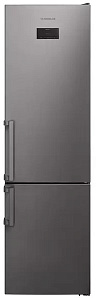 Серебристый двухкамерный холодильник Scandilux CNF 379 EZ X